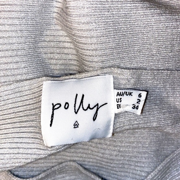 Princess Polly Wool Blend Rib Knit Dolman Sleeve Gray Sweater - Picture 6 of 8